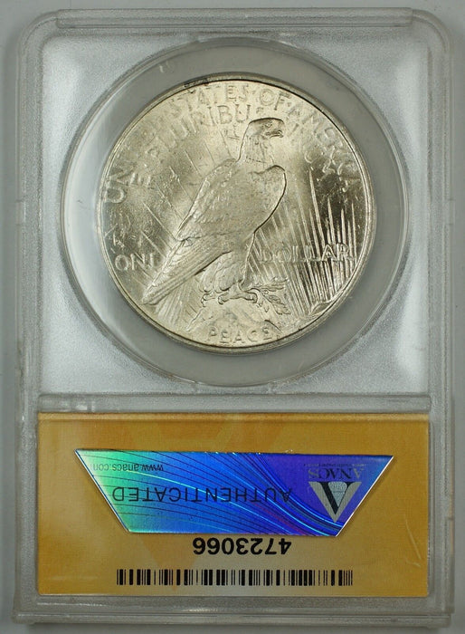 1922 Silver Peace Dollar $1 Coin, ANACS AU-58 (Better Coin)