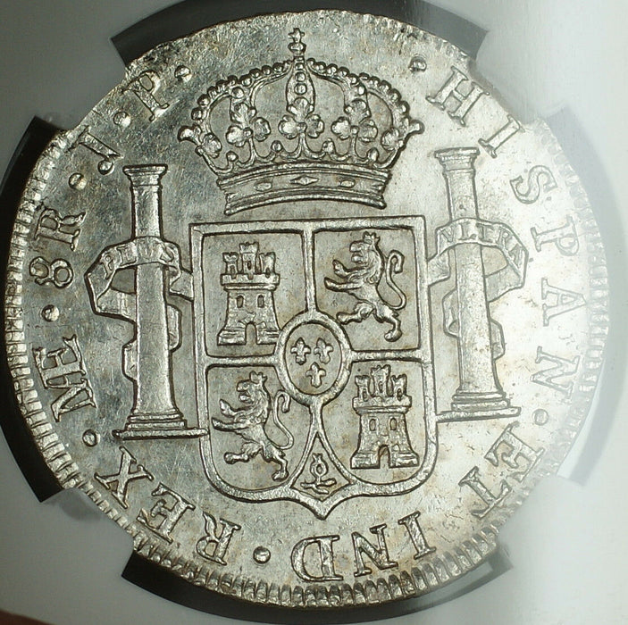 1808 Lima JP Peru Silver 8 Reales Coin NGC UNC Details Charles IV BN