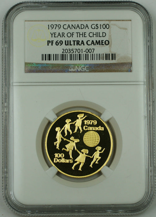 1979 Canada $100 Dollars Gold Coin, NGC PF-69 UC, Year of the Child