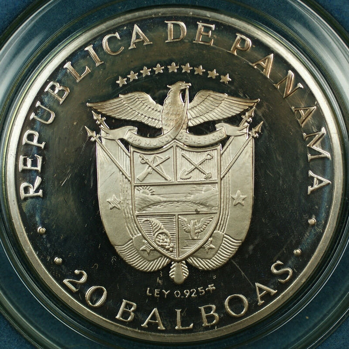 1973 Panama 20 Balboas Simon Bolivar Proof Silver Commemorative Coin-w/Box