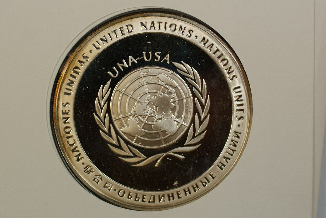 1971 UNA-USA Commemorative Silver Proof Medal- World Food Programme-FDI Stamp