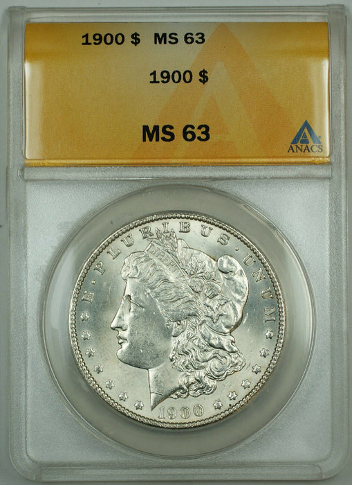 1900 Morgan Silver Dollar Coin, ANACS MS-63, (Better Coin)