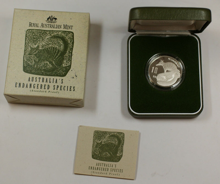 1995 Australia $10 Numbat Proof .925 Silver Commemorative Coin w/ Box & COA