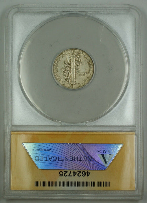 1942/1 Mercury Silver Dime 10c ANACS AU-58 Details Scratched Scarce Overdate GBr