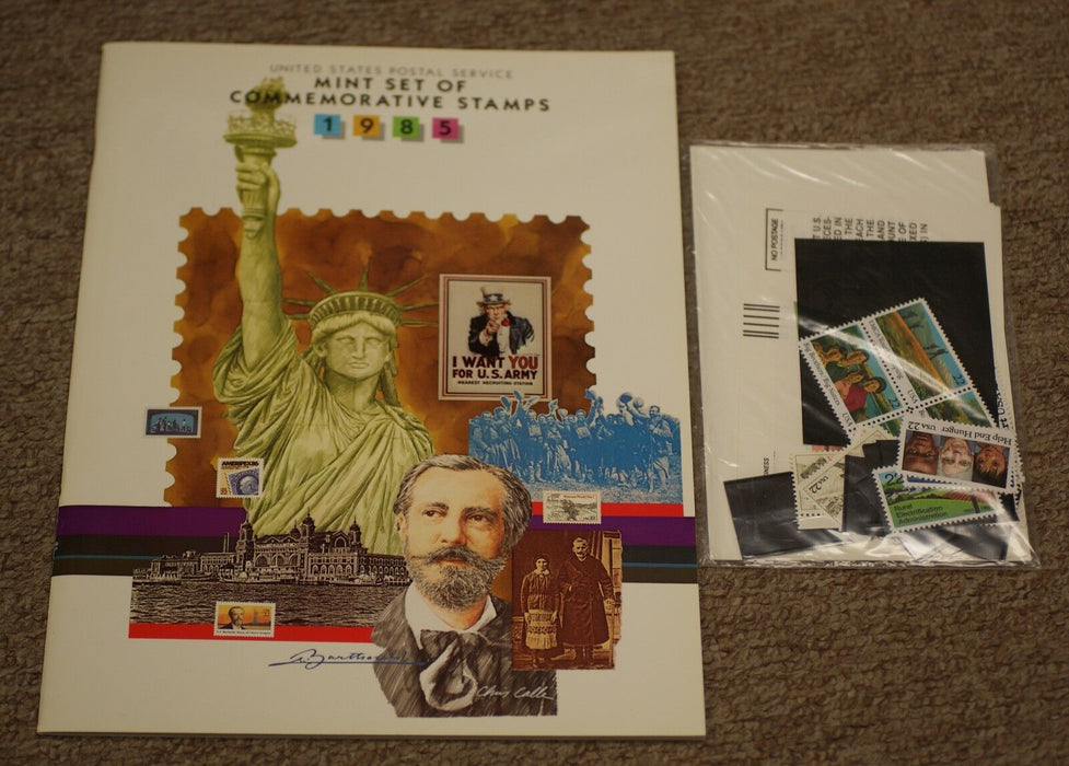 1985 U.S.P.S. Commemorative Mint Set Unmounted, Mint Condition with Envelope.