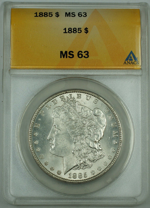 1885 Morgan Silver Dollar, ANACS MS-63, (Better Coin)