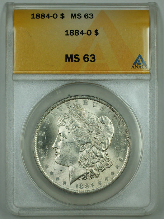 1884-O Morgan Silver Dollar, ANACS MS-63