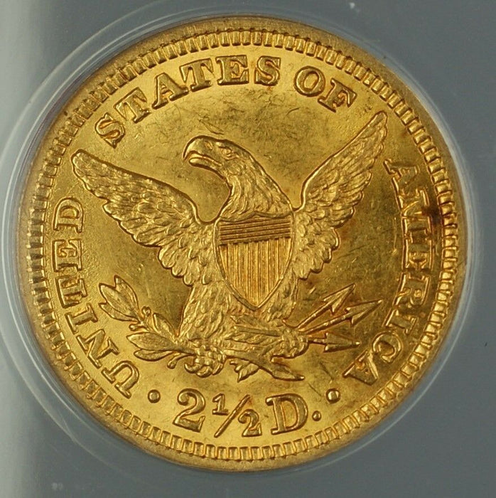1904 $2.50 Liberty Quarter Eagle Gold Coin ANACS MS-61