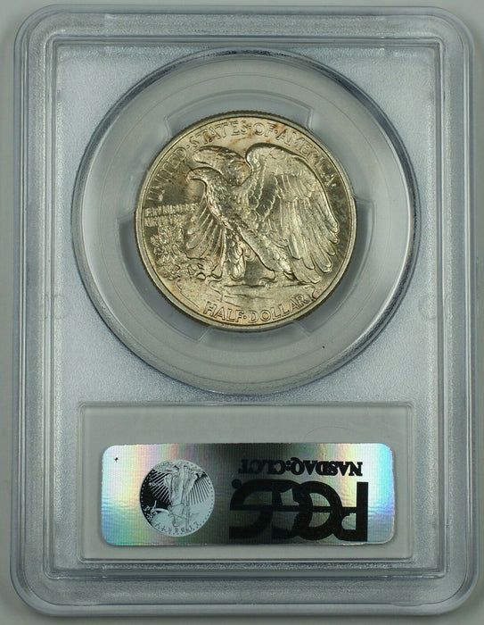 1945 Walking Liberty Silver Half Dollar, PCGS MS-63, Lightly Toned, New Holder