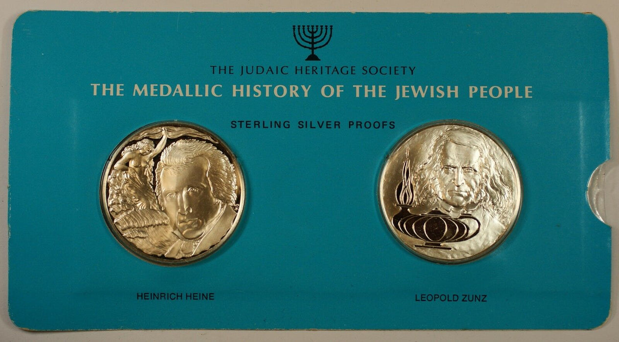 Heinrich Heine & Leopold Zunz 1oz Silver Medal- History of the Jewish People-30