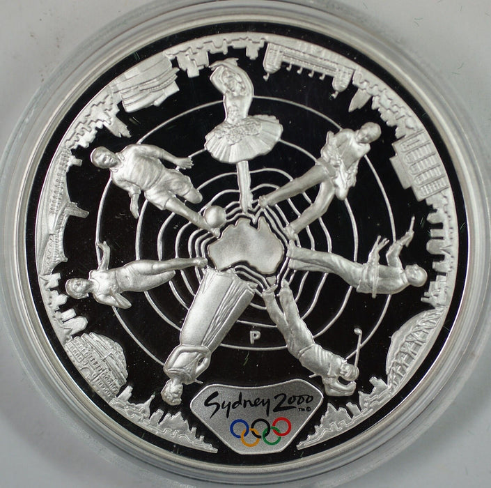 2000 Australia $5 Figures .999 Silver Proof 1oz Coin-Sydney Olympics