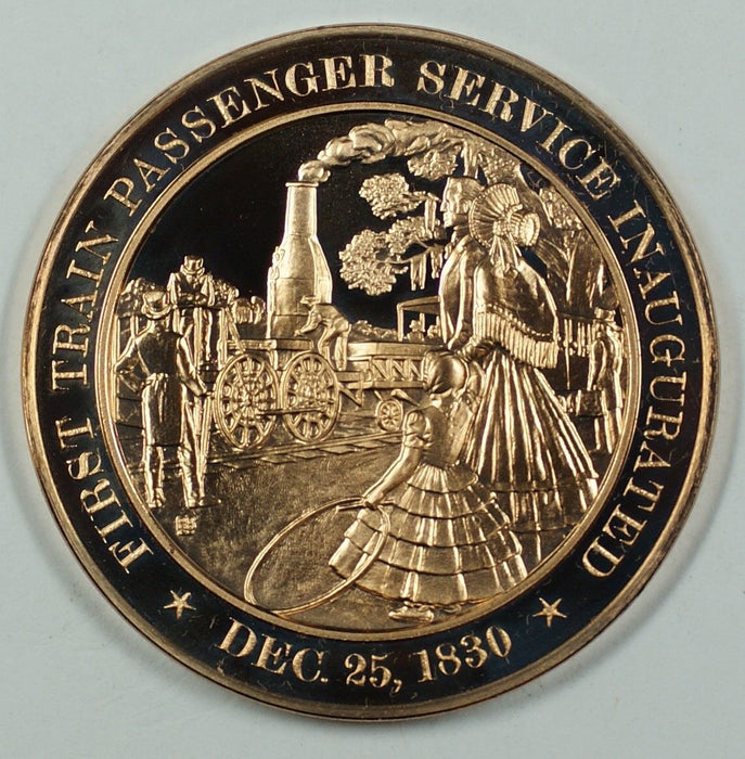 History of the U.S. 1st Train Passenger Service Inaugurated (1830) Proof Medal