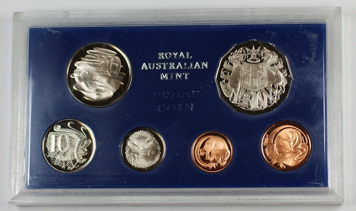 1975 Australian Proof Set, 6 Gem Coins, Scuffs on the Case