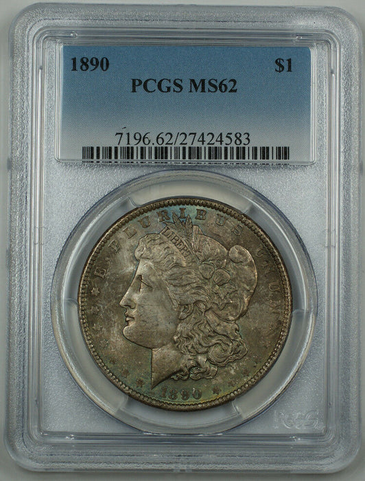1890 Silver Morgan Dollar $1, PCGS MS-62, Toned