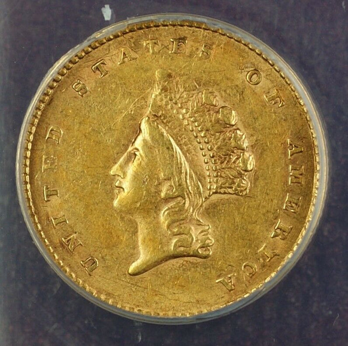 1854 Type 2 $1 One Dollar Gold Coin ANACS AU-55 Details Damaged Cleaned