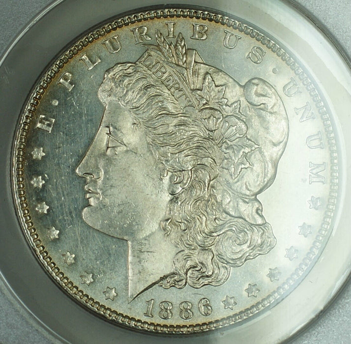 1886 Morgan Silver Dollar Coin, ANACS MS-60, Details, Cleaned, (Proof-Like, PL)