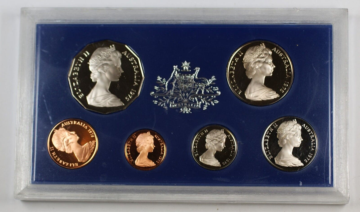 1975 Australian Proof Set, 6 Gem Coins, Scuffs on the Case
