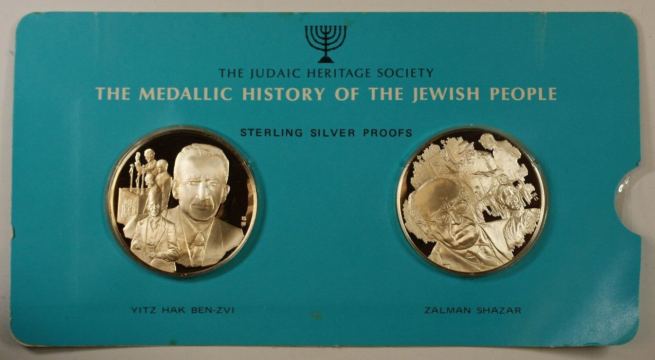 Yitz Hak Ben-Zvi/Zalman Shazar 1oz Silver Medal-History of the Jewish People-37