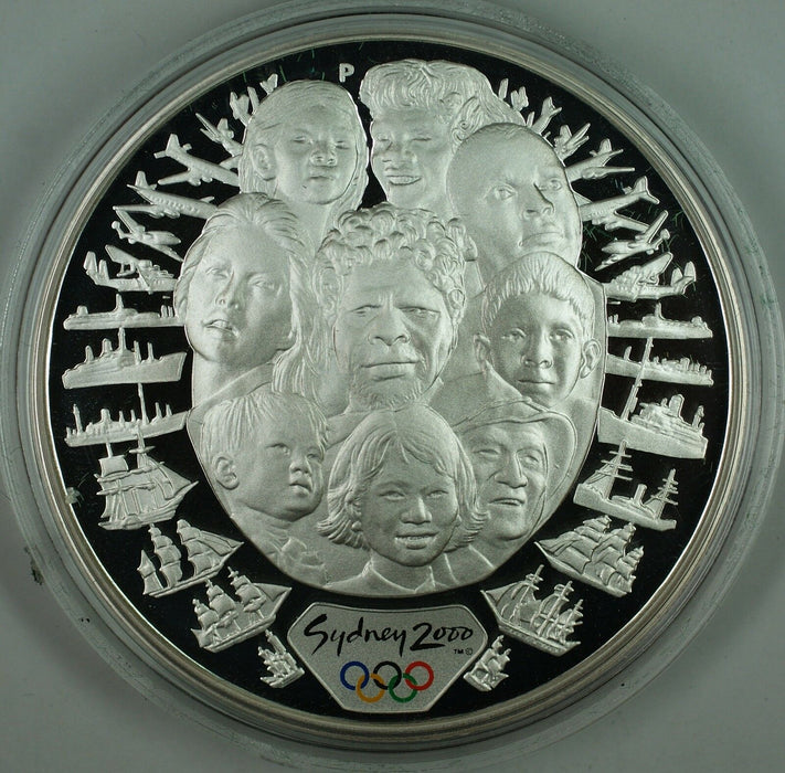 2000 Australia $5 Sea Change Proof .999 Silver 1oz Coin-Sydney Olympics