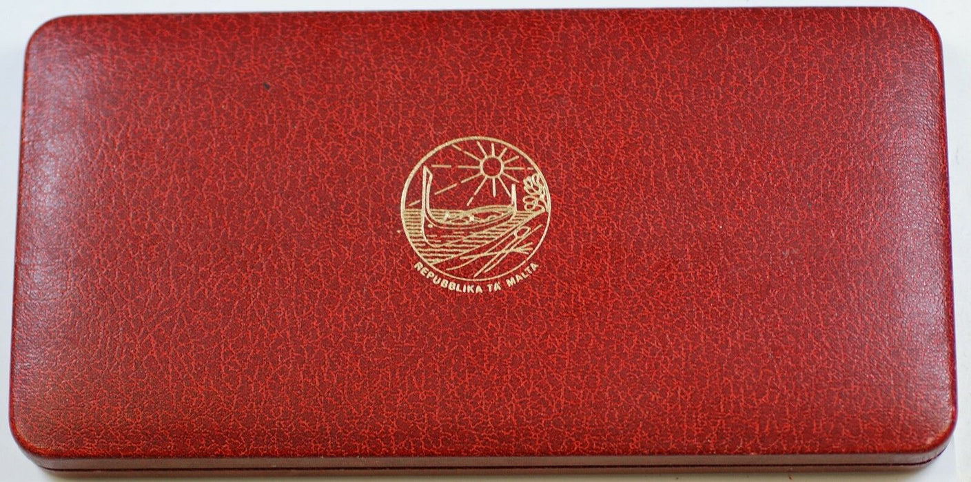 1977 Republic of Malta Proof Set, 9 Gem Coins, Made by the Franklin Mint W/ COA
