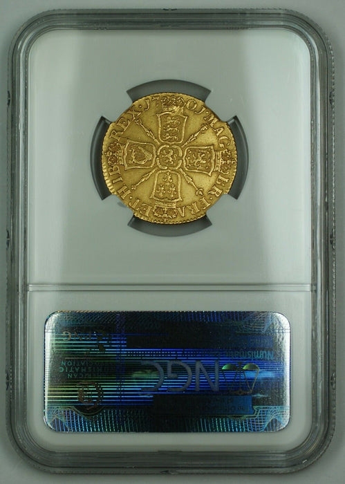 1701 England Gold Guinea Coin S-3463 NGC XF Details Surface Hairlines AKR