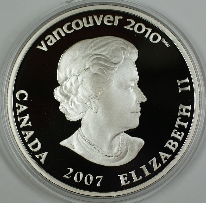 2007 Canada $25 Silver Holographic Proof Coin-Alpine Skiing-2010 Vancouver-w/COA