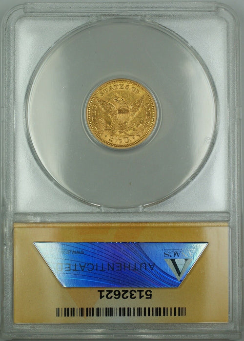 1873 Closed 3 $2.50 Liberty Quarter Eagle Gold Coin ANACS AU-58 Details Damaged