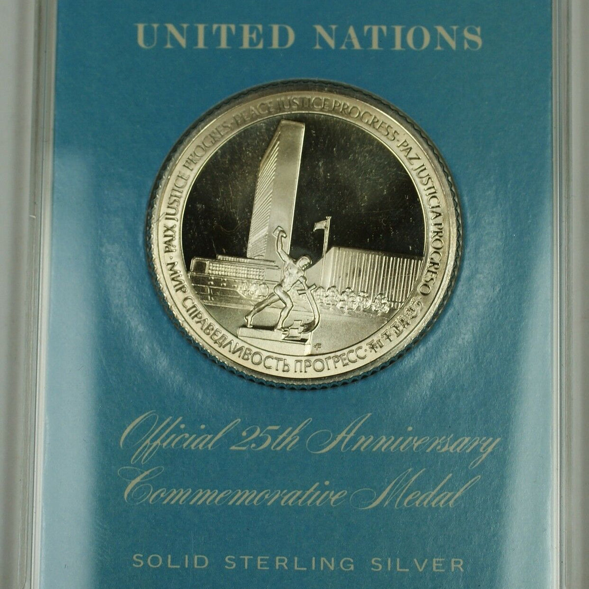 U.N. 25th Anniversary Commemorative Sterling Silver Medal
