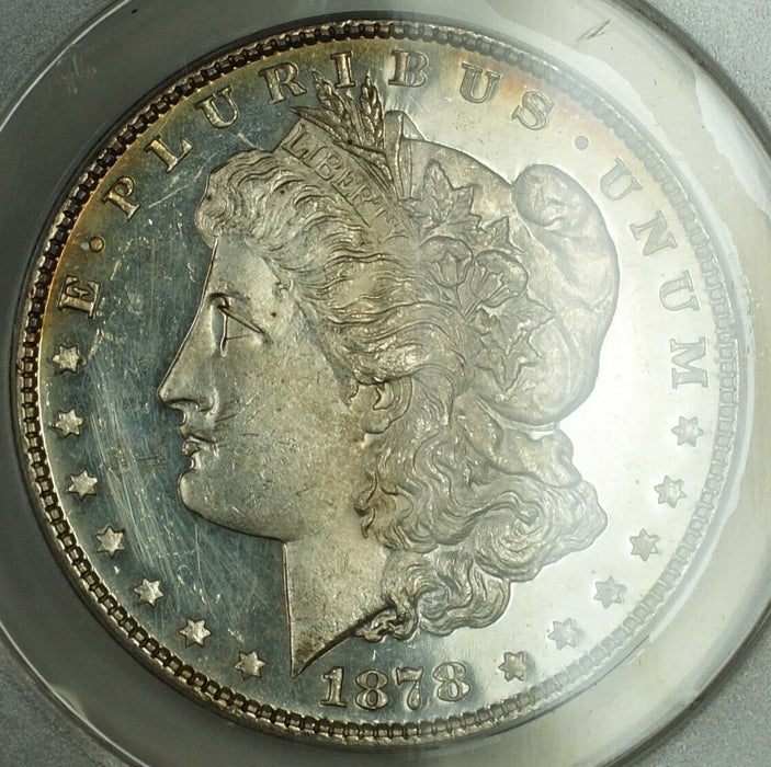 1878 7TF Morgan Silver Dollar, ANACS MS 60 Details, Cleaned, Hairlines, DMPL