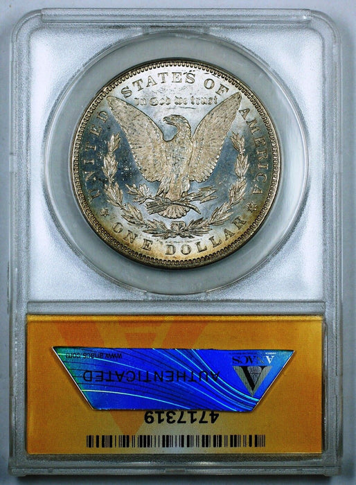 1883 Morgan Silver Dollar Coin, ANACS MS-64, Toned, JT