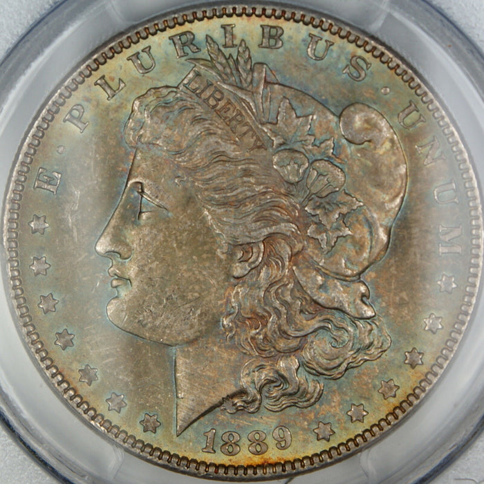 1889 Morgan Silver Dollar, PCGS MS-63, Beautifully Toned, DGH