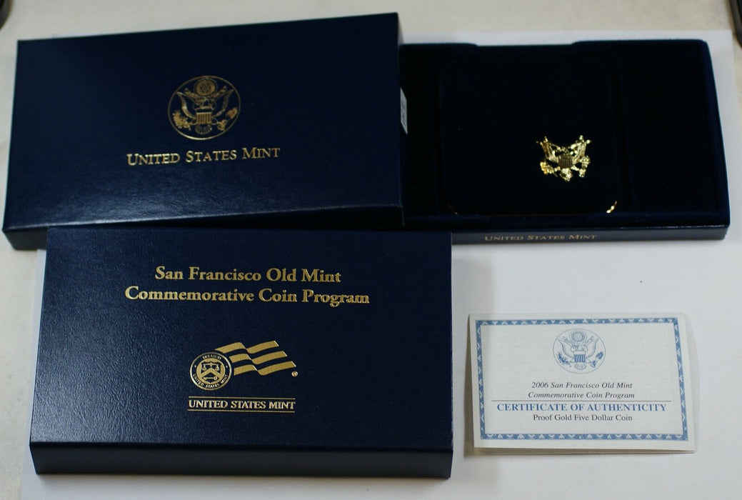 2006 San Francisco Old Mint $5 Gold Proof Commemorative Coin with Box & COA DGH