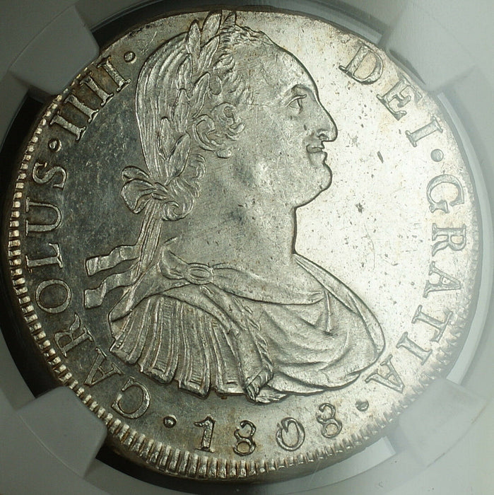 1808 Lima JP Peru Silver 8 Reales Coin NGC UNC Details Charles IV BN