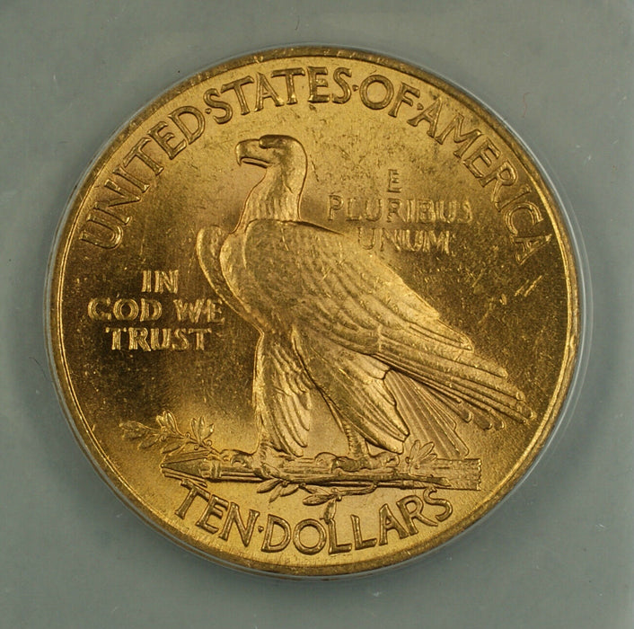 1910 $10 Indian Gold Eagle Coin ANACS MS-60 Details Cleaned