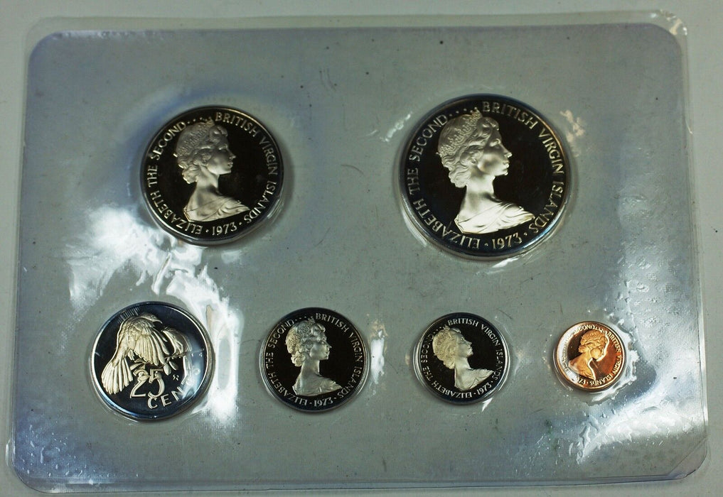 1973 Franklin Mint Virgin Islands Proof Set with Sterling Silver .925 1$ Coin