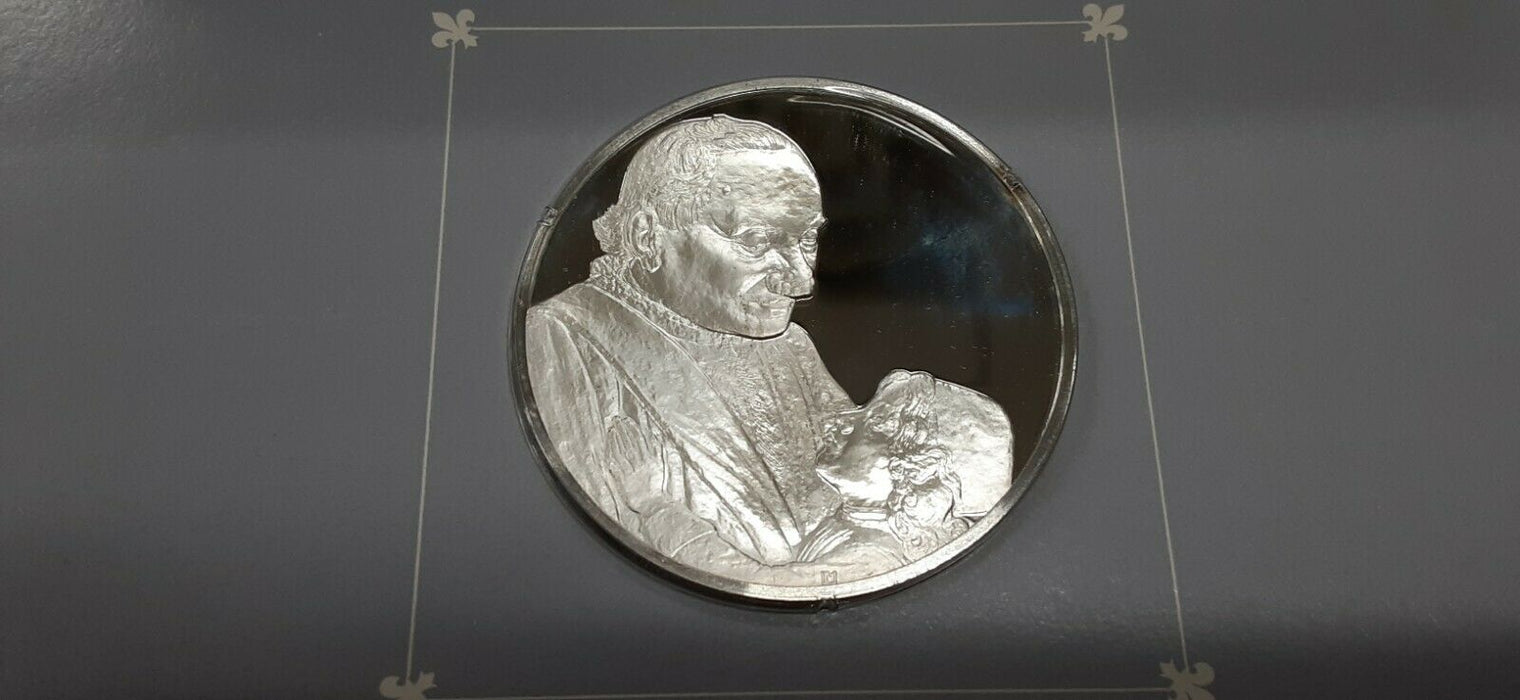 Franklin Mint Treasures of The Louvre .925 Silver Medal- Old Man & Grandson