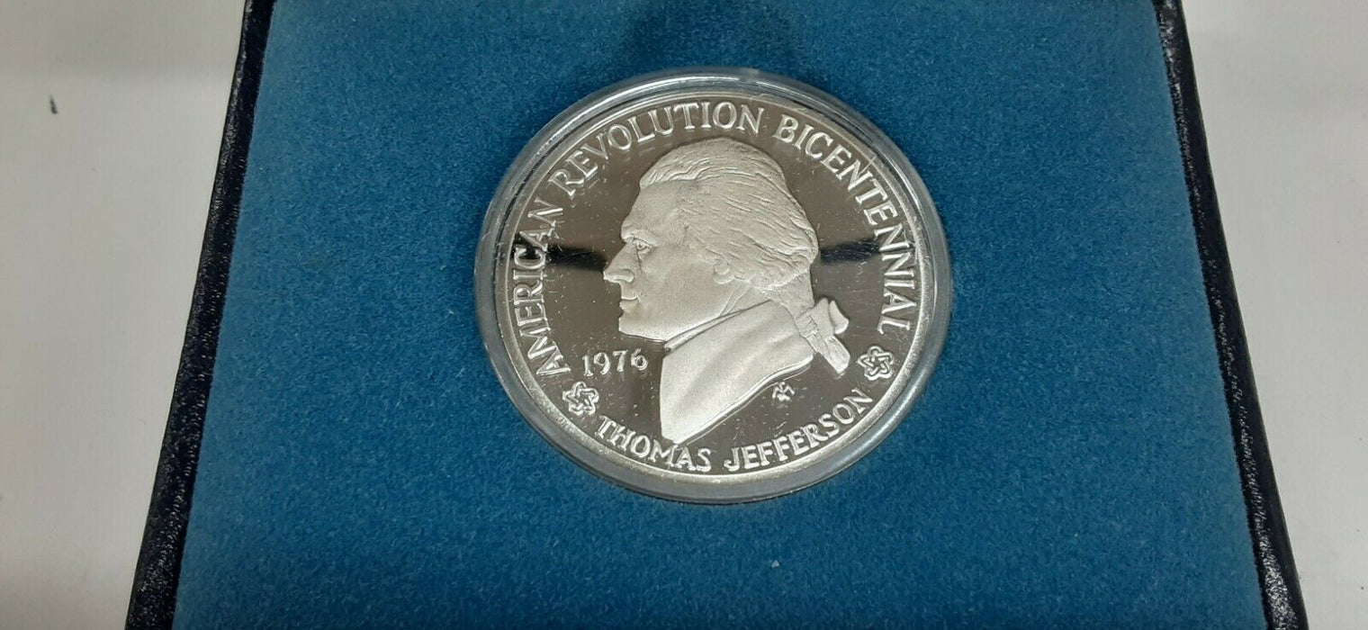 1976 Thomas Jefferson American Revolution Bicentennial Silver Medal in OGP
