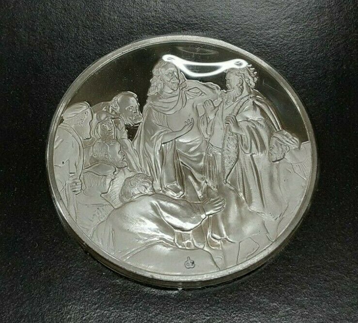 Franklin Mint Genius/Rembrandt PR .925 Silver Medal-The Apostle Thomas in Card