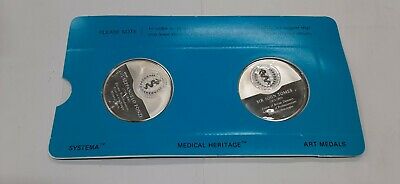 History of Dentistry .925 Silver PF Medals Franklin Mint- G.Fonzi/J.Tomes