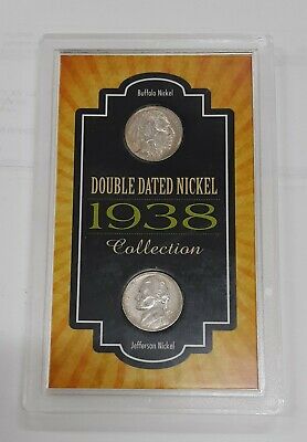 1938 Buffalo & Jefferson Nickels Double Dated Nickel Set - 2 Coins in Holder