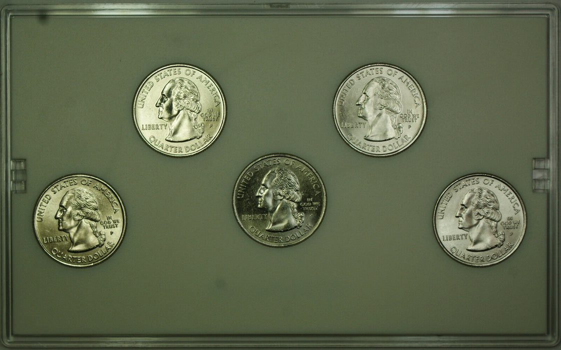 2003 Philadelphia Platinum Edition State Quarter Collection 5 Quarter UNC Set