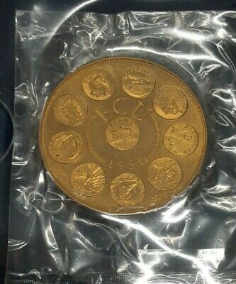 1981 France Bronze ECU Coin - in Folder W/COA