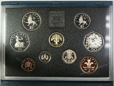 1992 Royal Mint Blue Box United Kingdom Proof Coin Collection 9 Coin Set w COA