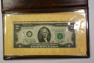 1976 Commemorative $2 Bill in Display Case by Bicentennial Council