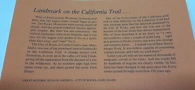 1971 City of Rocks ID Great Historic Sites PR Silver Medal in First Day Cover