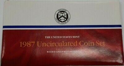 1987 P&D United States Mint Set - 10 BU Coins with Envelope & COA