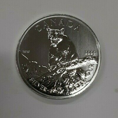 2012 Canada $5 1 Oz .9999 Silver Wildlife Series Coin Cougar