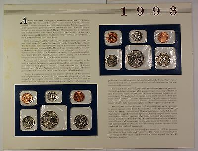 Postal Commem Society 1993 P&D Mint Set BU Coins with Informational Card & Stamp
