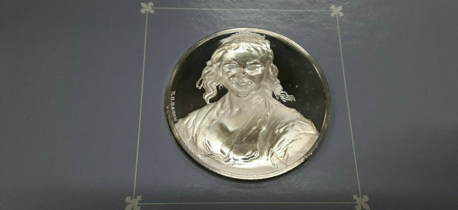 Franklin Mint Treasures of The Louvre .925 Silver Medal- The Gypsy Girl