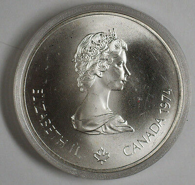 1974 Canada RCM 5 Dollar Silver 1976 Montreal Olympic Games Silver Coin